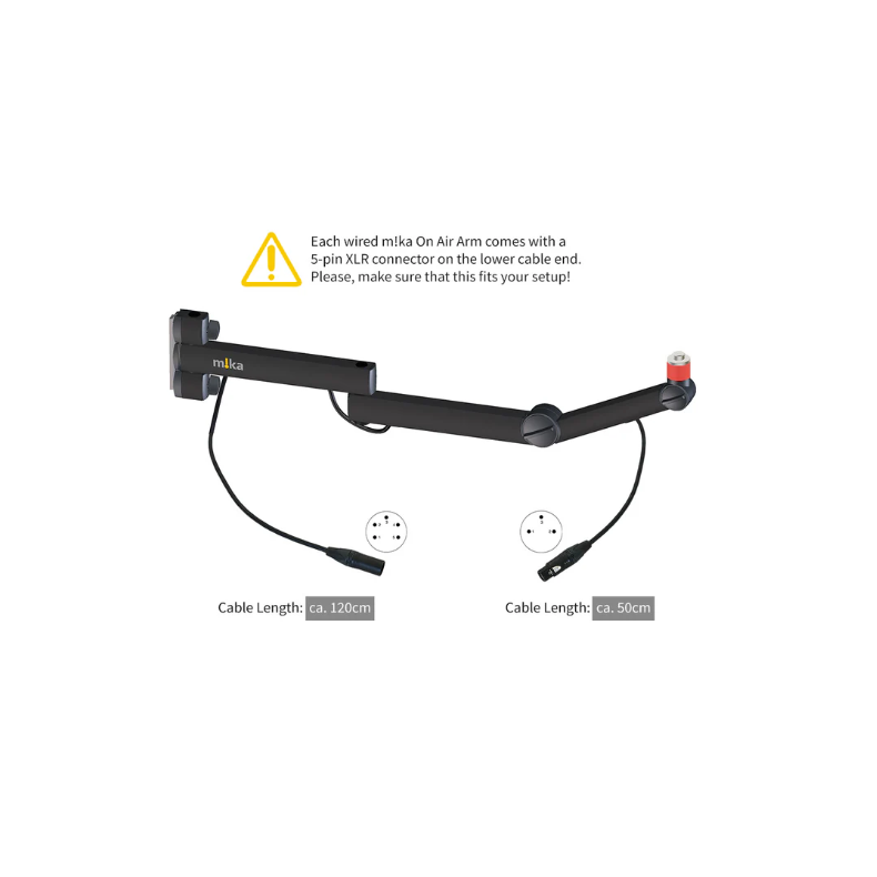 Yellowtec YT3208 m!ka On Air Microphone Arm TV black with installed XLR-connectors 