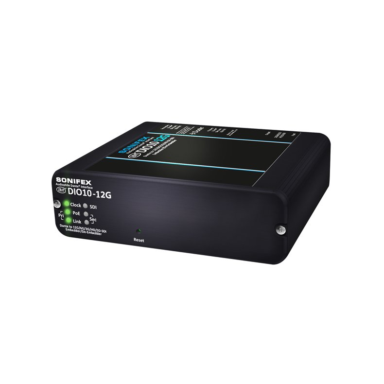 Sonifex AVN-DIO10-12G Dante to 12G/6G/3G/HD/SD-SDI Embedder/De-Embedder Black