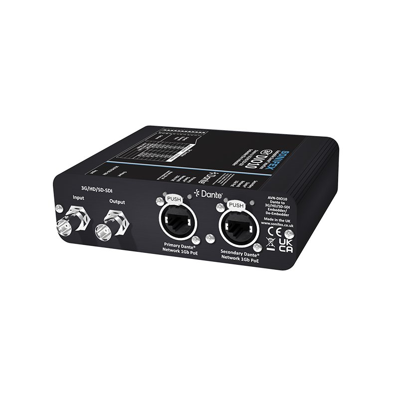 Sonifex AVN-DIO10 Dante to 3G/HD/SD-SDI Embedder/De-Embedder Black