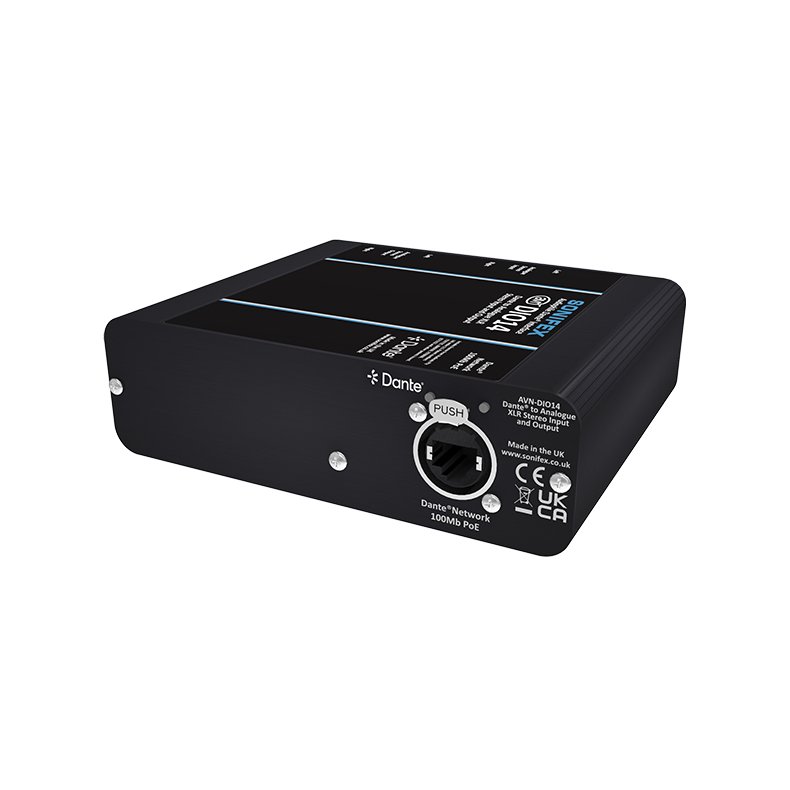 Sonifex AVN-DIO14 Dante to XLR Analogue Stereo Input &amp; Output Black
