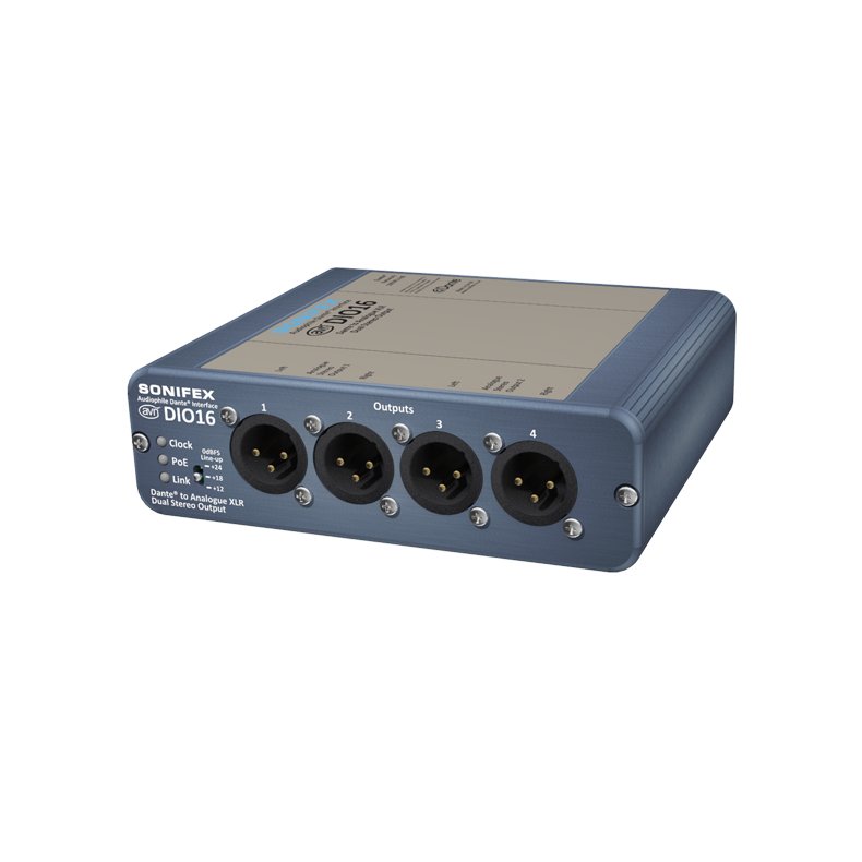 Sonifex AVN-DIO16 Dante to 4 Analogue XLR Outputs Grey