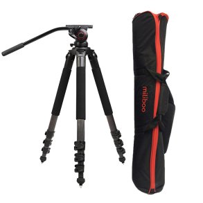 miliboo MB-MTT702B Tripod kit (carbon fiber), 28-200cm, Φ75mm, 15 kg load, Fold Height: 82cm