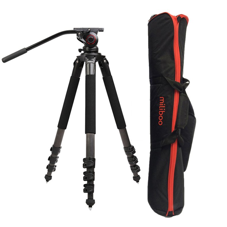 miliboo MB-MTT702B Tripod kit (carbon fiber), 28-200cm, &Phi;75mm, 15 kg load, Fold Height: 82cm