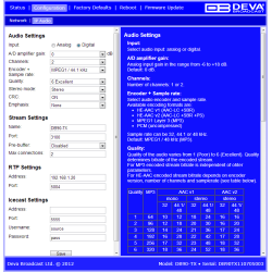 DEVA DB90-TX IP Audio Encoder, HE-AAC (v.1 &amp; 2) and MPEG-1 Layer-3 + PCM