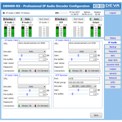 DEVA DB9009-RX-MPX-RDS - Advanced IP Audio Decoder with Stereo and RDS encoder module