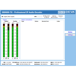 DEVA DB9009-TX - Second Generation Multi Protocol Audio over IP Encoder