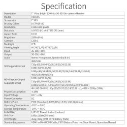 Feelworld FW279S 7" 4K Ultra-Bright Monitor with Loop-Through HDMI and 3G-SDI