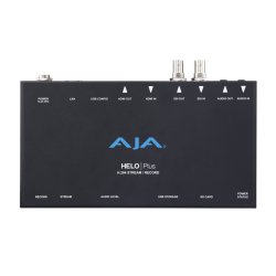 AJA Helo Plus Advanced H.264 Streaming and Recording, RTP/UDP, RTSP, RTMP, RTMPS, HLS, Unicast