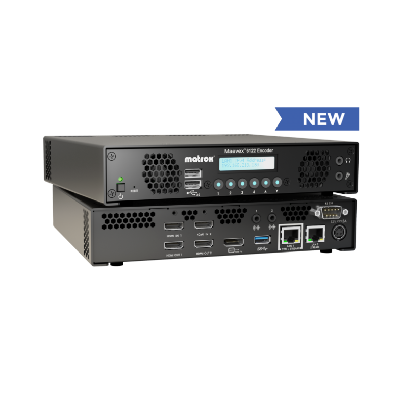 Matrox Maevex 6122 Dual 4K Encoder, Dual 4Kp60 Encoder, 2x HDMI, Passthru, HDCP, HDMI 
