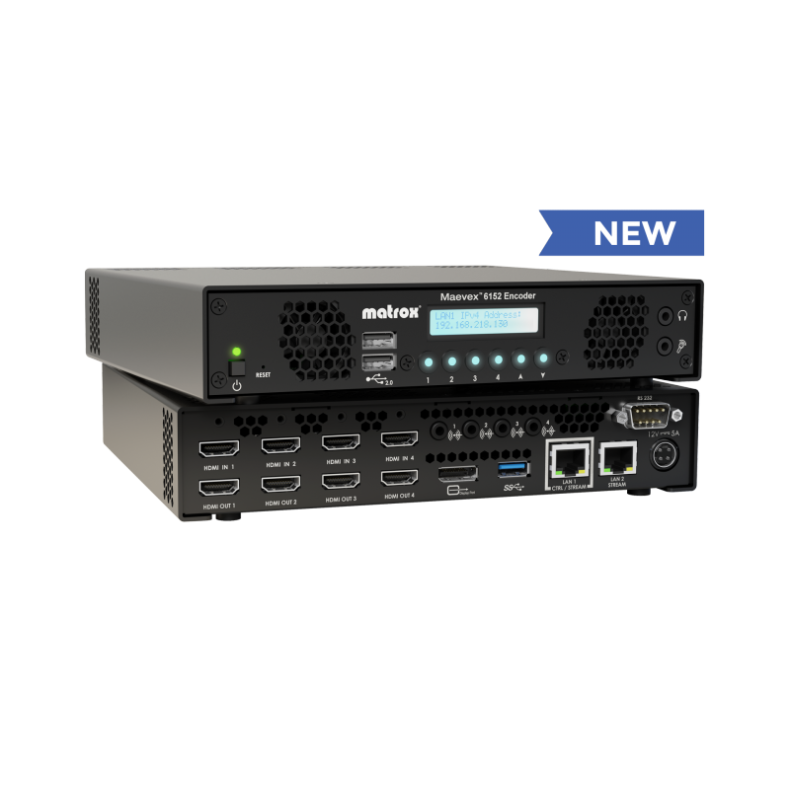 Matrox Maevex 6152 Quad 4K Encoder, Ultra Low Latency, a quad HDMI� video encoder that delivers 4K i