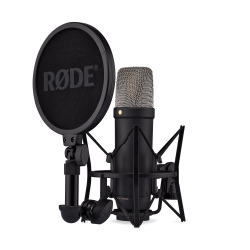 R�de NT1 5th gen. studio condenser microphone in black with both XLR and USB-C