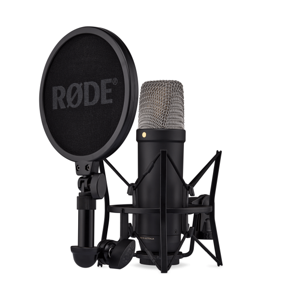 Rde NT1 5th gen. studio condenser microphone in black with both XLR and USB-C