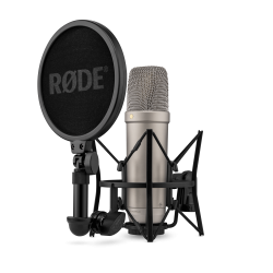 R�de NT1 5th generation  studio condenser microphone in silver with both XLR and USB-C