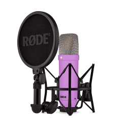 R�de NT1 Studio Vocal Microphone Condenser mic, cardioid incl. SM6 und 6m XLR-cable-purple