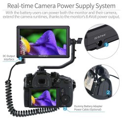 Feelworld S55 5.5" Camera DSLR field Monitor Video Assist IPS 1280x800 4K DC out tilt arm