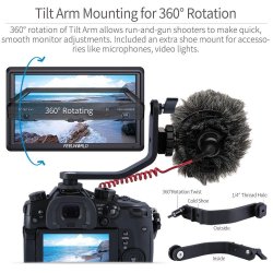 Feelworld S55 5.5" Camera DSLR field Monitor Video Assist IPS 1280x800 4K DC out tilt arm