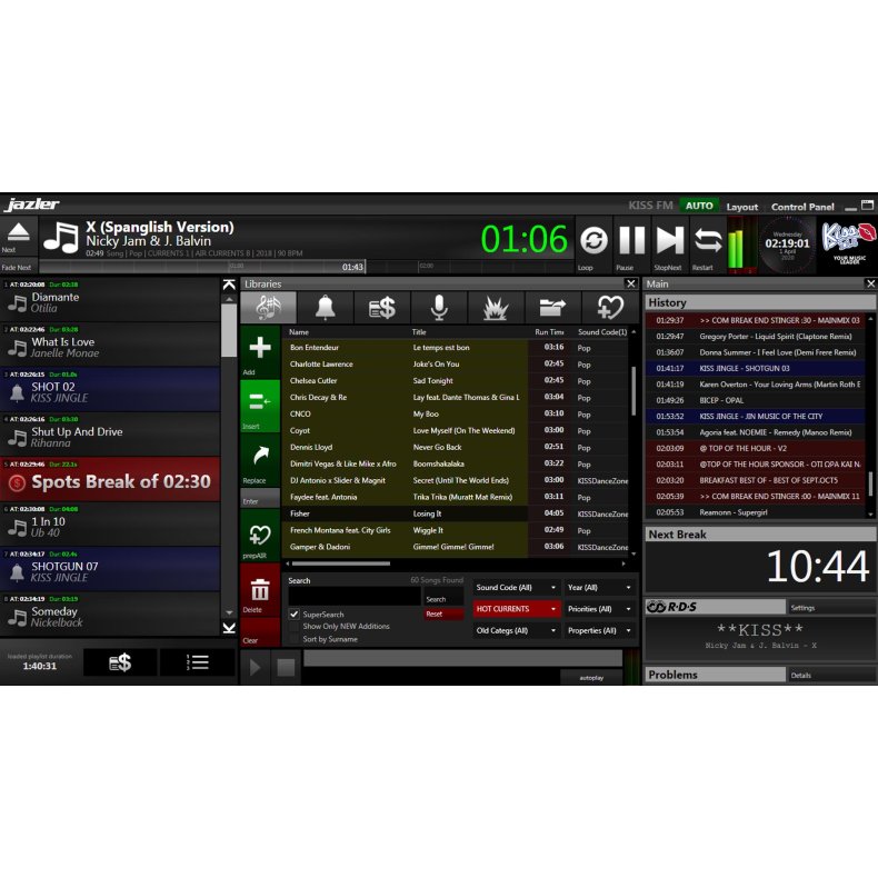 Jazler SOHO Radio Automation Software, 2 screen support, multiple layout, log creator, stream encode