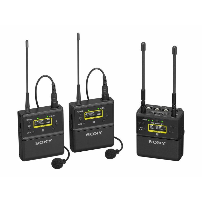 Sony UWP-D27/K21 Wireless dual-channel mic system: 2x UTX-B40/K21 and 1xURX-P41D/K21, 470 - 542 MHz