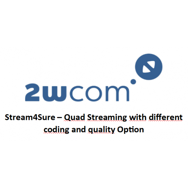 2wcom Stream4Sure Option for IP 4c:  Stream4Sure - Quad streaming with different coding and quality