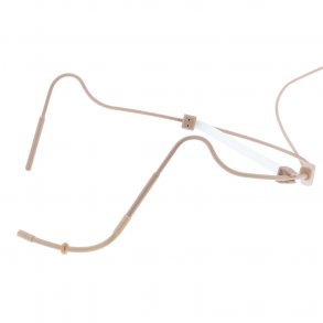 Voice Technologies VT700 Beige Lightweight Omni Headworn Microphone in black case