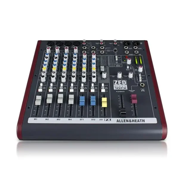 Allen & Heath ZED60-10FX Multipurpose Mixer with FX for Live Sound and Recording, 4 mic/line inputs
