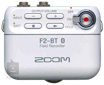 Zoom F2-BT white Field Recorder with Bluetooth and Lavalier Mic